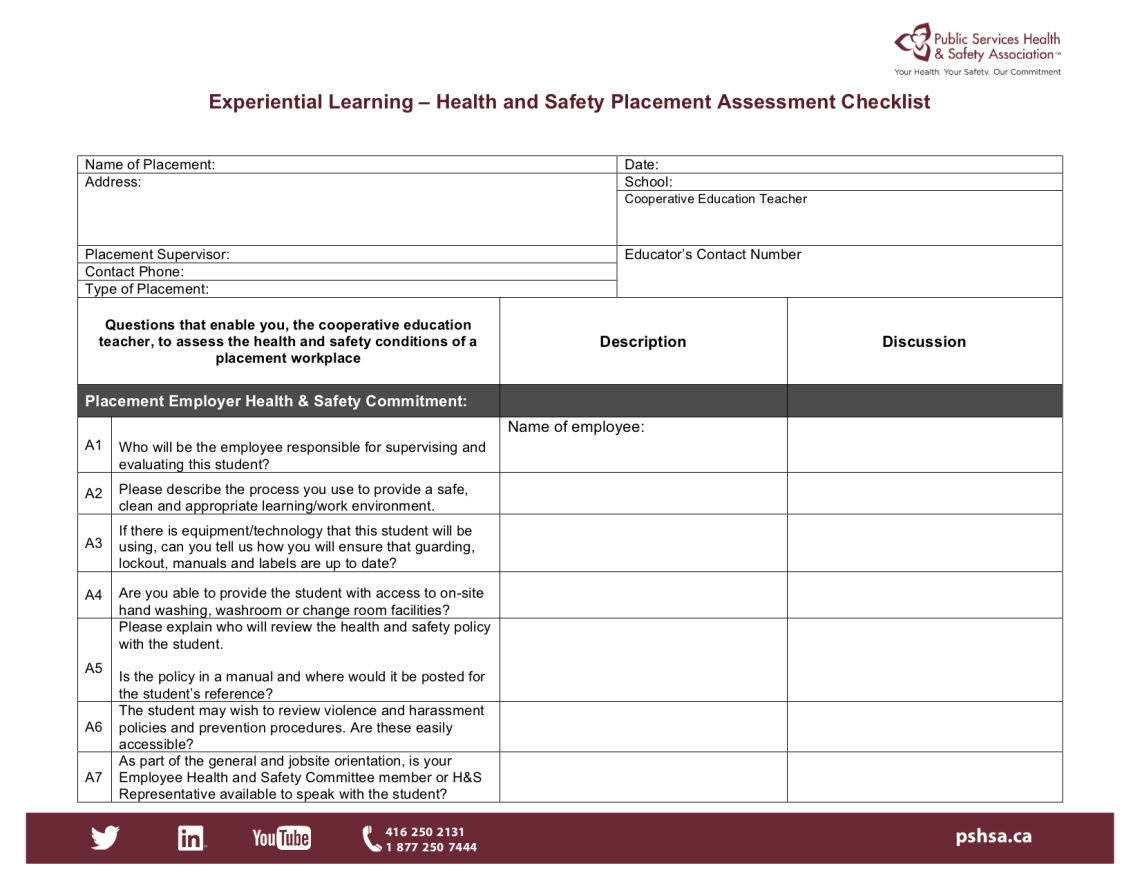 Health And Safety Ontario Checklist Clipart